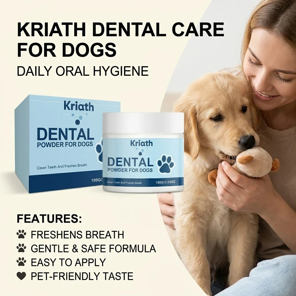 Pet Teeth Cleaning Powder – Plaque & Tartar Remover for Dogs Pet Dental Powder Qme