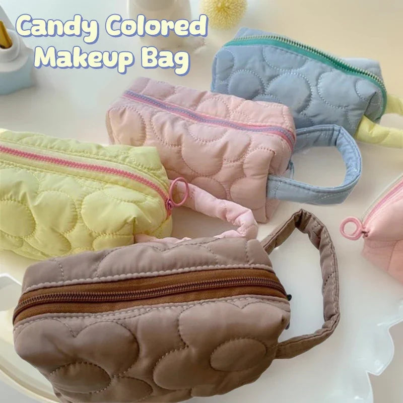 Candy Color Flannel Cartoon Cosmetic Bag | Cute Fashion Pouch Cosmetic Pouch Qme