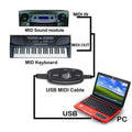 USB MIDI Cable Converter – Keyboard & Synthesizer Interface MIDI Cable Converter Qme black