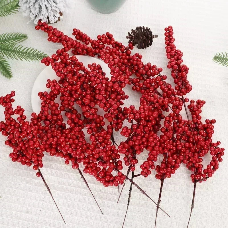 Artificial Red Berry Branches Christmas Tree & Wreath Decor Christmas Berry Picks Qme
