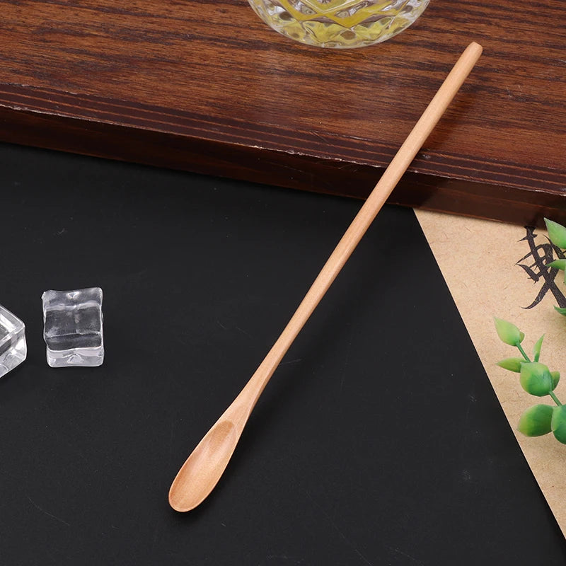 Long Handle Wooden Stirring Spoon – Coffee, Tea & Honey Wooden Stirring Spoon Qst A