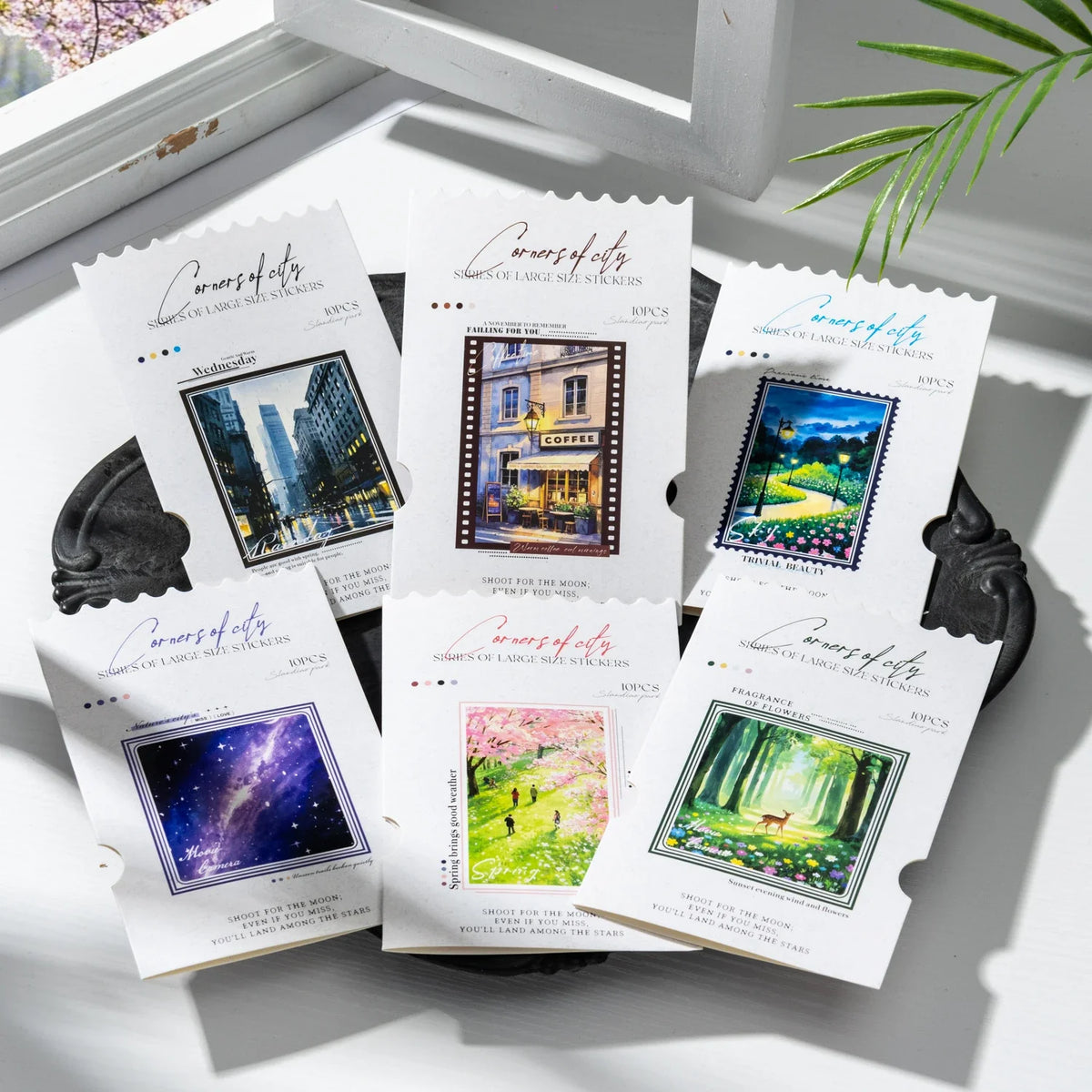 Night View City PET Stickers – Scrapbooking & DIY Collage DIY Craft Stickers Qme