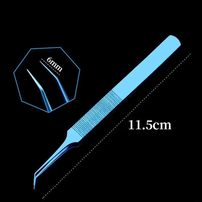 Titanium FUE Hair Implanter Forceps Tweezer – 3 Colors Precision Cosmetic Forceps Qme Silver
