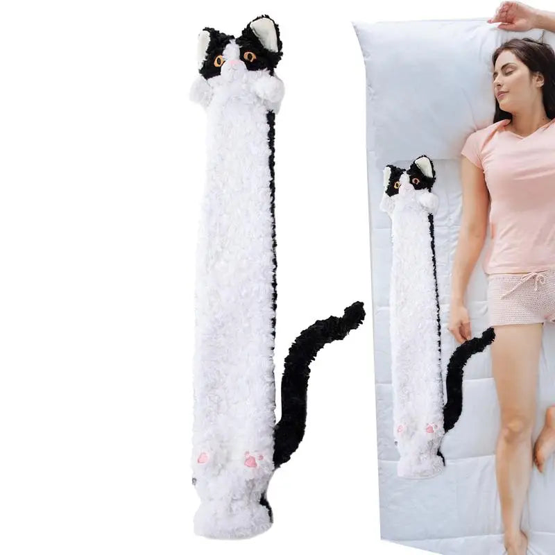 Cute Cat Long Hot Water Bottle Bag Pouch 2L Leak-Proof Hot Water Bottle Qme