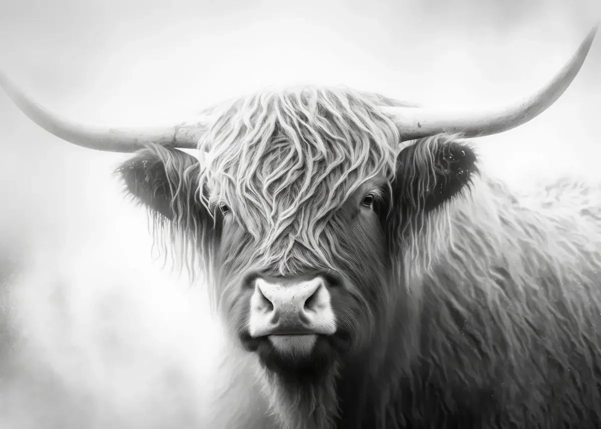 Scottish Highland Cow Canvas Wall Art Poster | Home Decor Canvas Wall Art Qst 3 50x70cm Unframed
