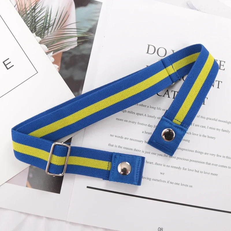 Women's Elastic Buckle-Free Canvas Waist Belt | 29 Colors Elastic Waist Belt Qme BEE-25 length 60-100cm China Mainland