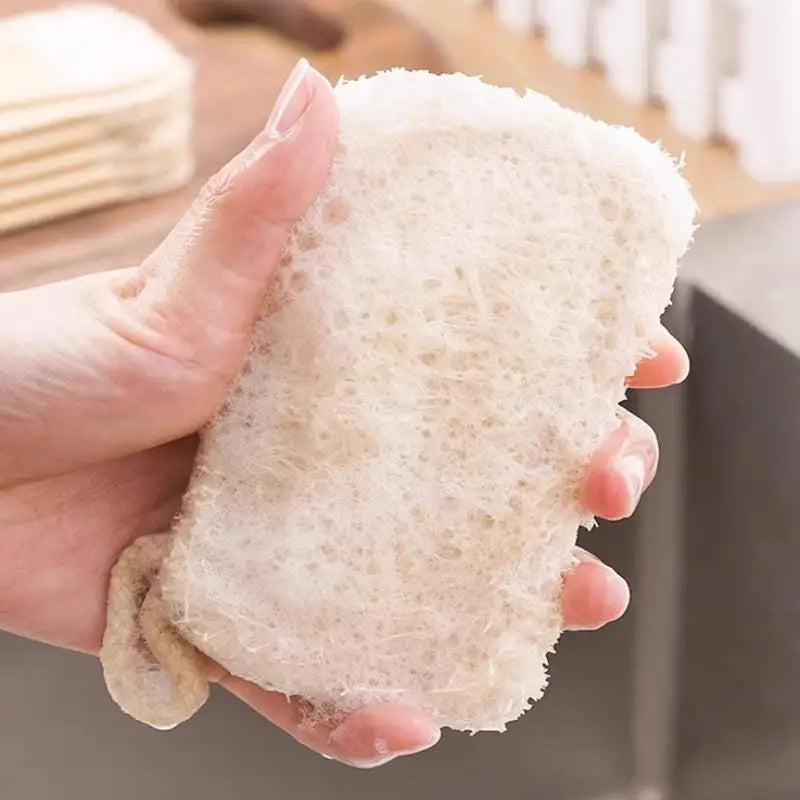 Natural Luffa Dish Scrubber Set – Oil Stain Removing Kitchen Brush Dish Scrubber Set Qme