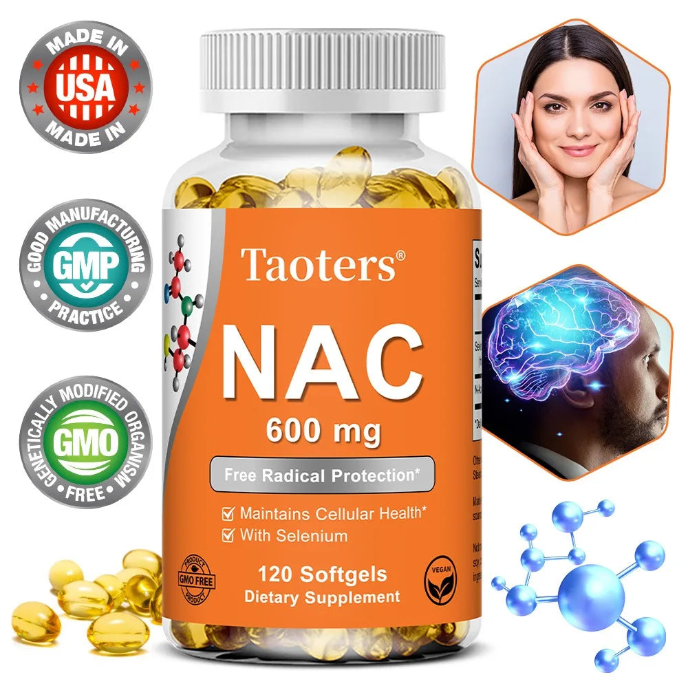 NAC 600mg N-Acetyl Cysteine Capsules | Antioxidant Skin Support Amino Acid Supplement Qst