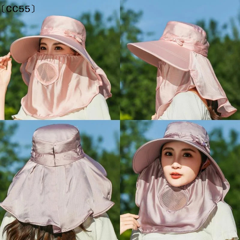 Wide Brim UV Protection Sun Hat – Breathable Neck Flap Women Wide Brim Sun Hat Qst