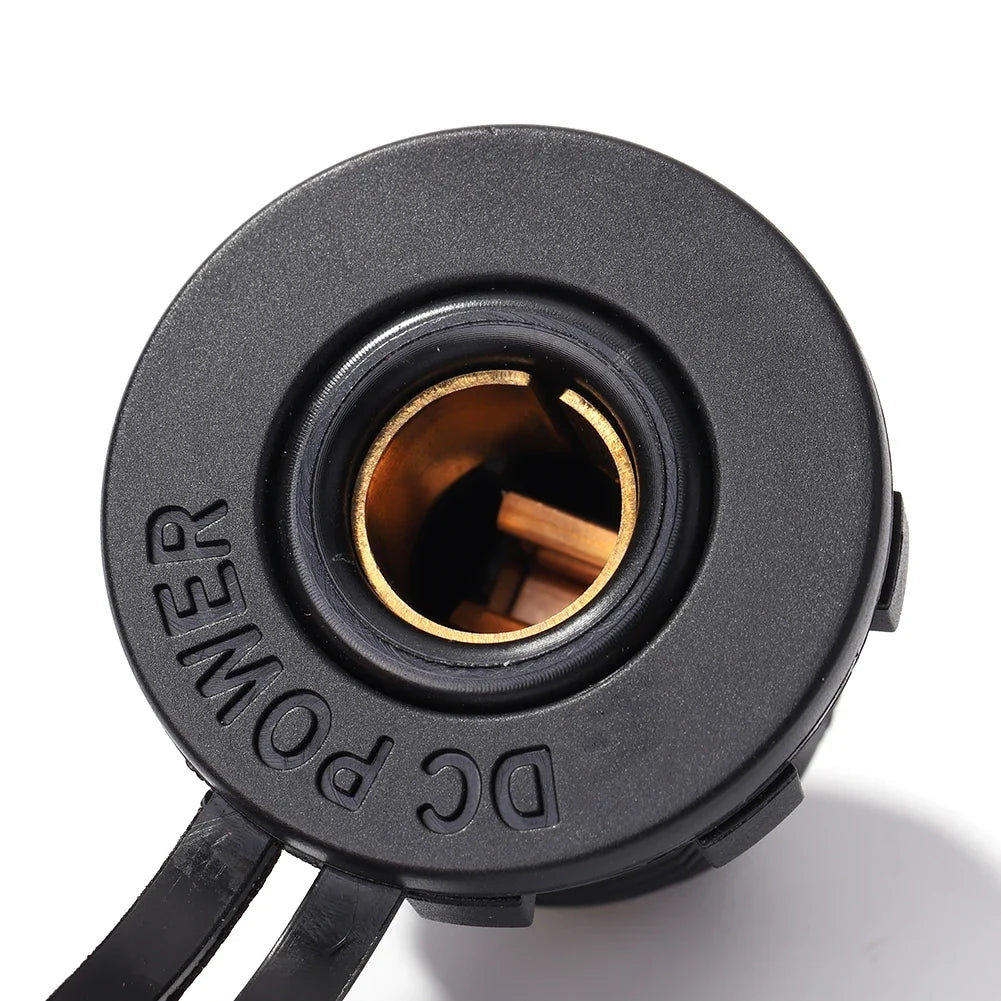 12V DIN Socket Panel Mount & Weather Cap – Car Boat Motorcycle Vehicle Power Socket Qme