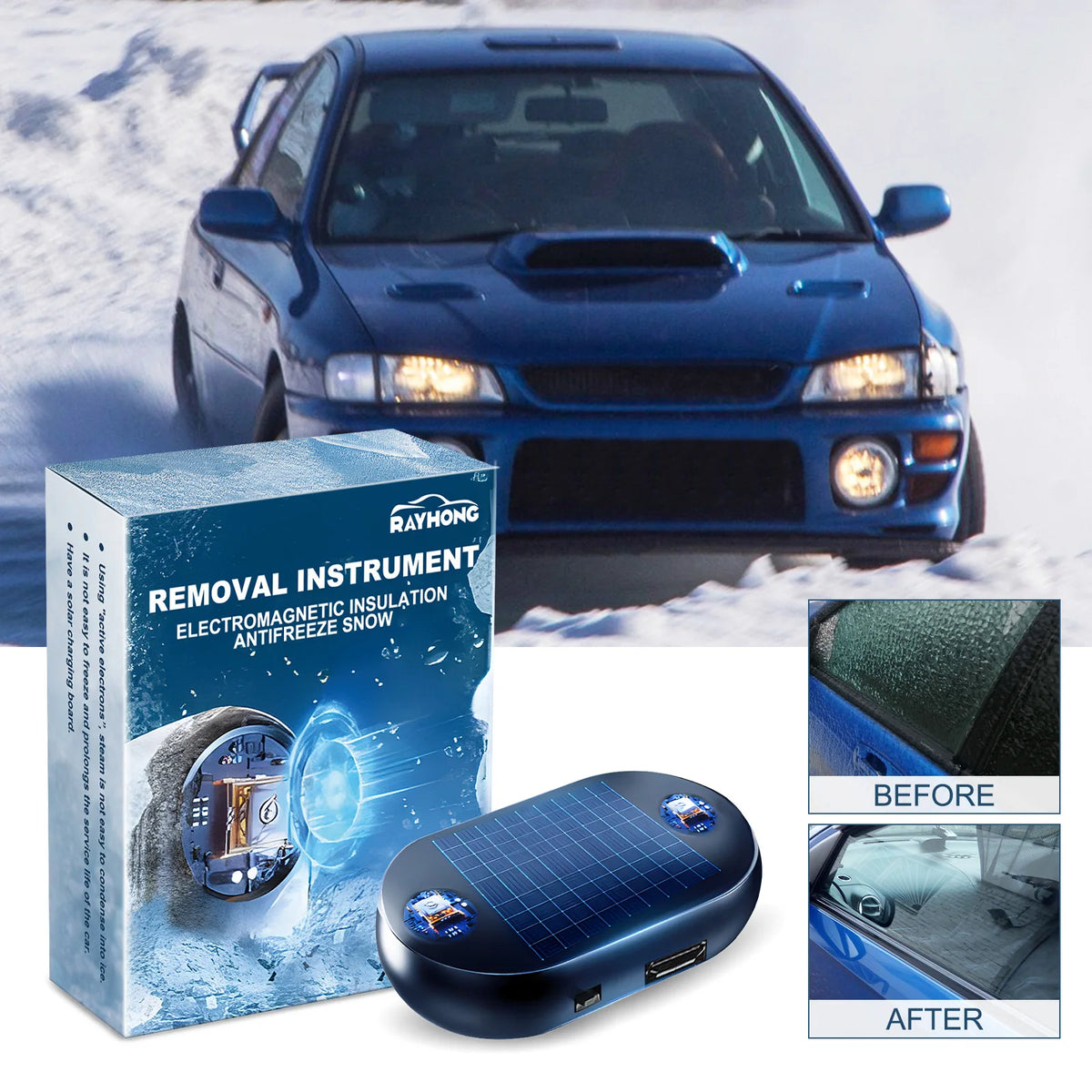 Portable Car Ice Scraper – Windshield & Mirror Defroster Car Ice Scraper Qst