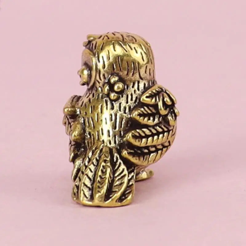 Retro Metal Owl Miniature Figurine – Home Décor Ornament Miniature Figurine Qme