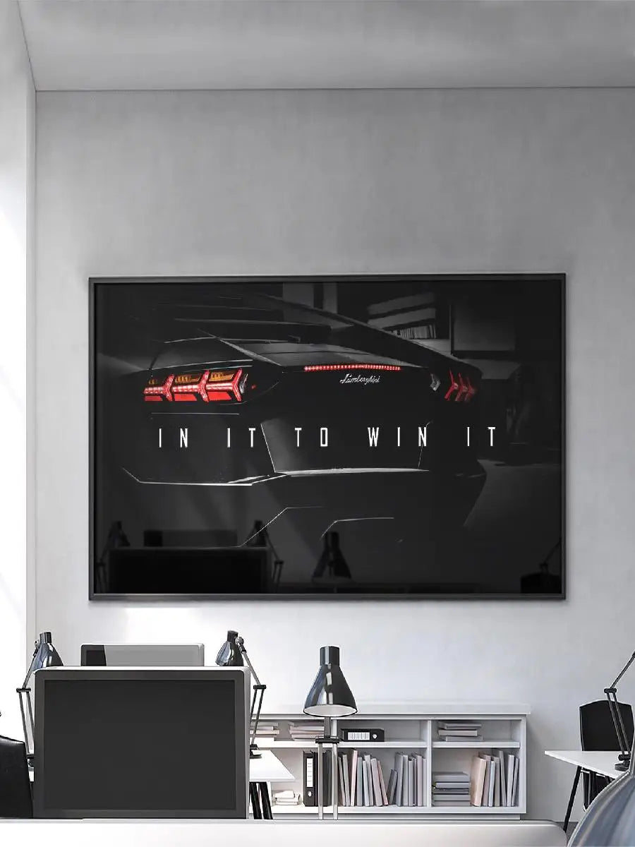 Motivational Sports Car Canvas Poster – Modern Wall Art Decor Canvas Wall Art Qst