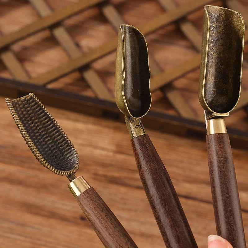 Ebony Solid Wood Kung Fu Tea Scoop – Retro Tea Ceremony Spoon Tea Ceremony Accessory Qst