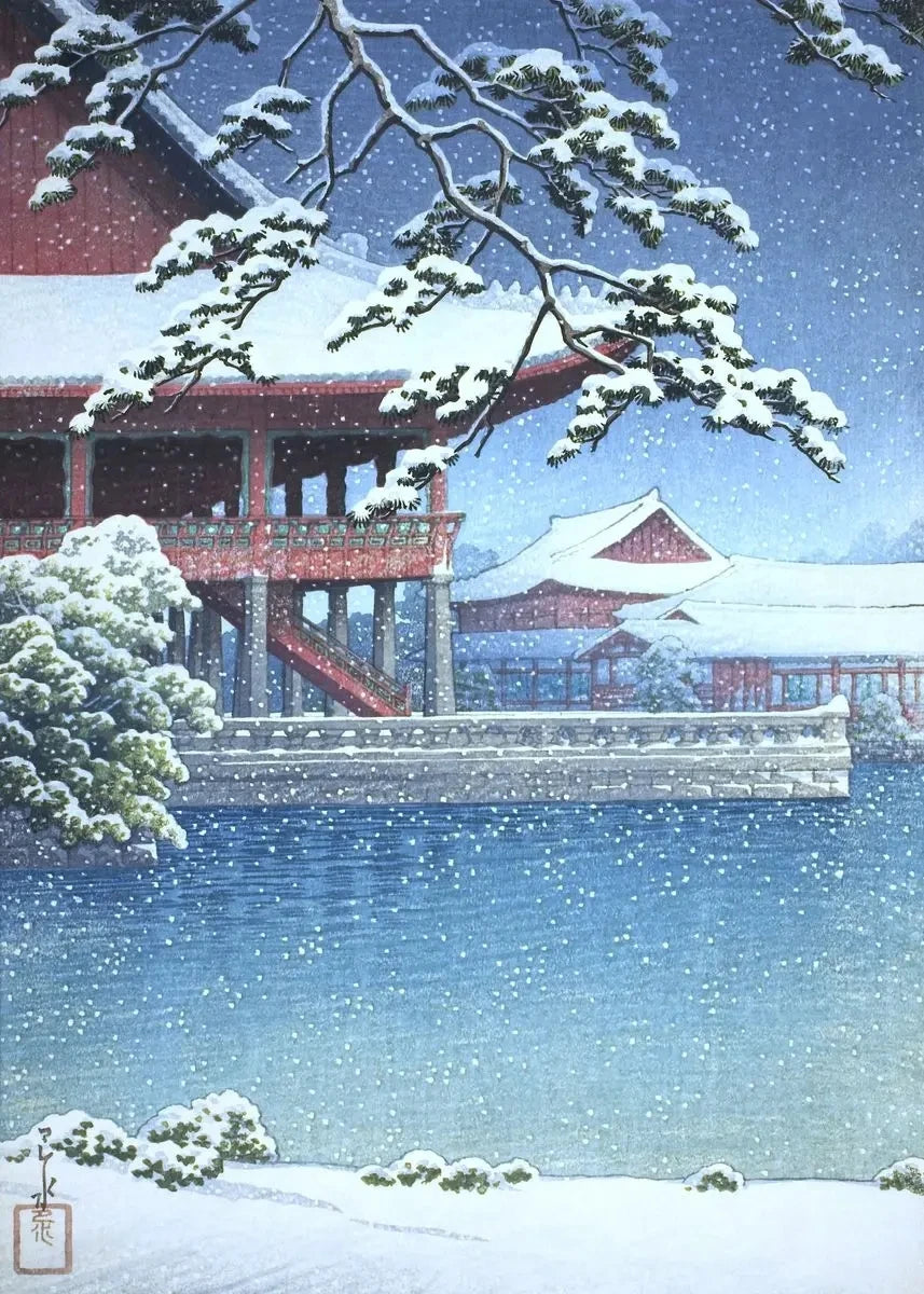 Kawase Hasui Japanese Landscape Canvas Poster | Wall Art Print Canvas Wall Art Qst