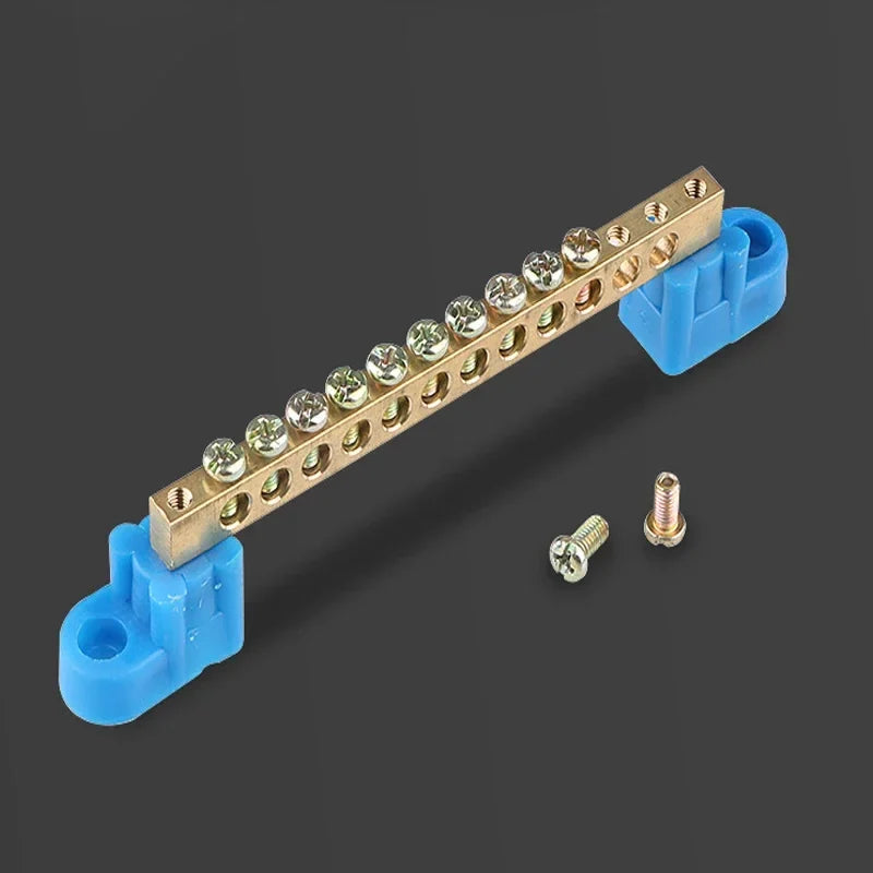 Copper Ground Bar Terminal Block | 4–12 Hole Distribution Box Ground Bar Terminal Block Qme