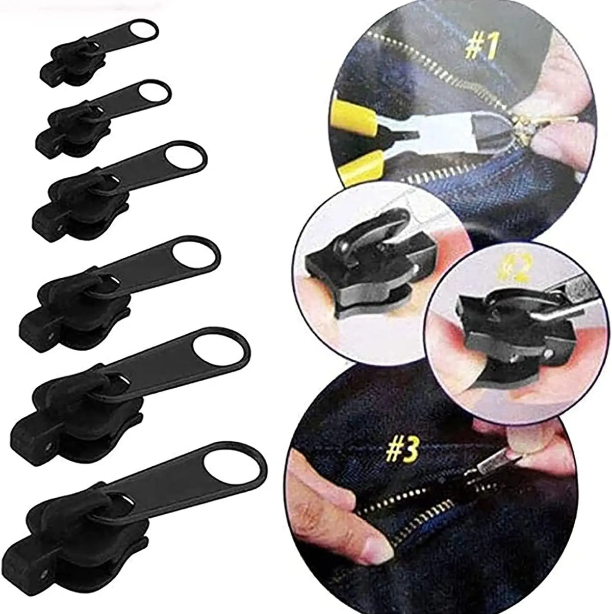 Universal Zipper Repair Kit – No-Sew Slider Replacement Zipper Repair Kit Qme