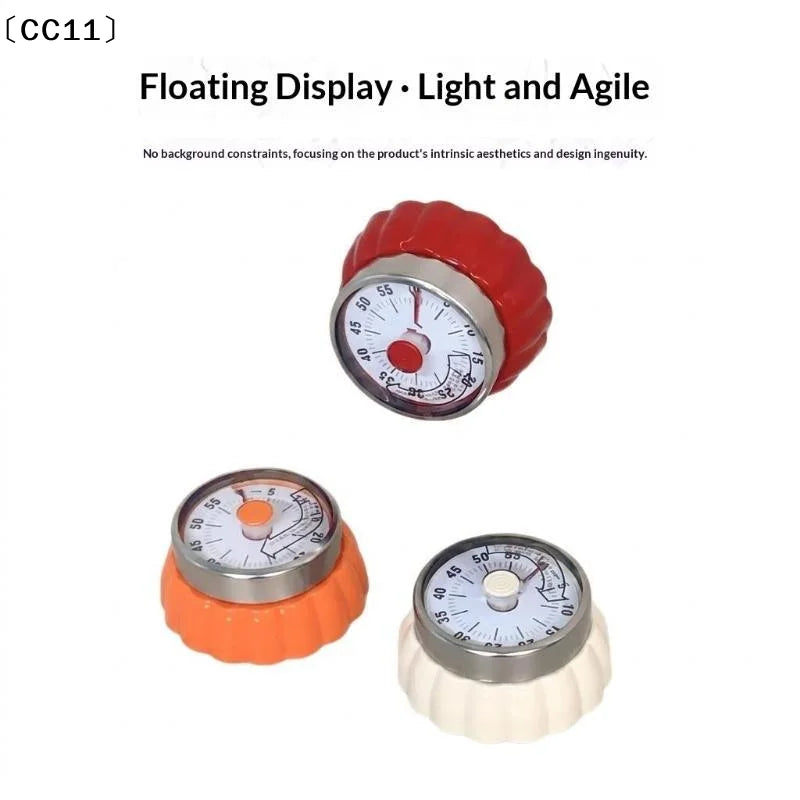 Pumpkin Mechanical Kitchen Timer – Battery-Free 60-Min Countdown Mechanical Kitchen Timer Qme