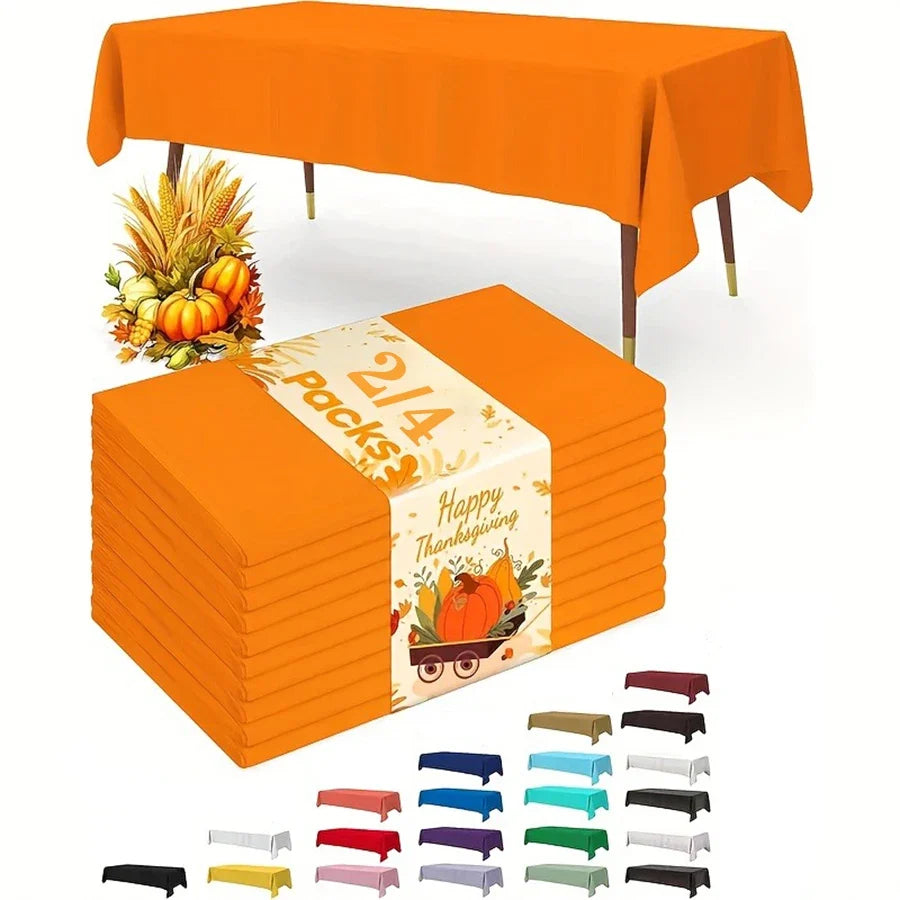Disposable Waterproof Tablecloths – PE Party & Camping Cover Disposable Tablecloth Qme