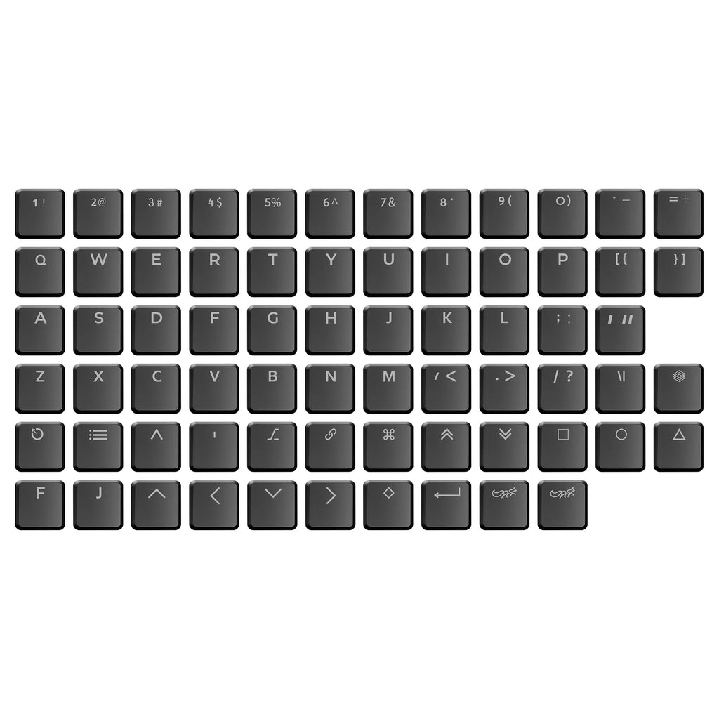 CFX Black Transparent Low Profile PBT Keycaps Kailh 1350 Mechanical Keyboard Keycaps Qme Black translucent