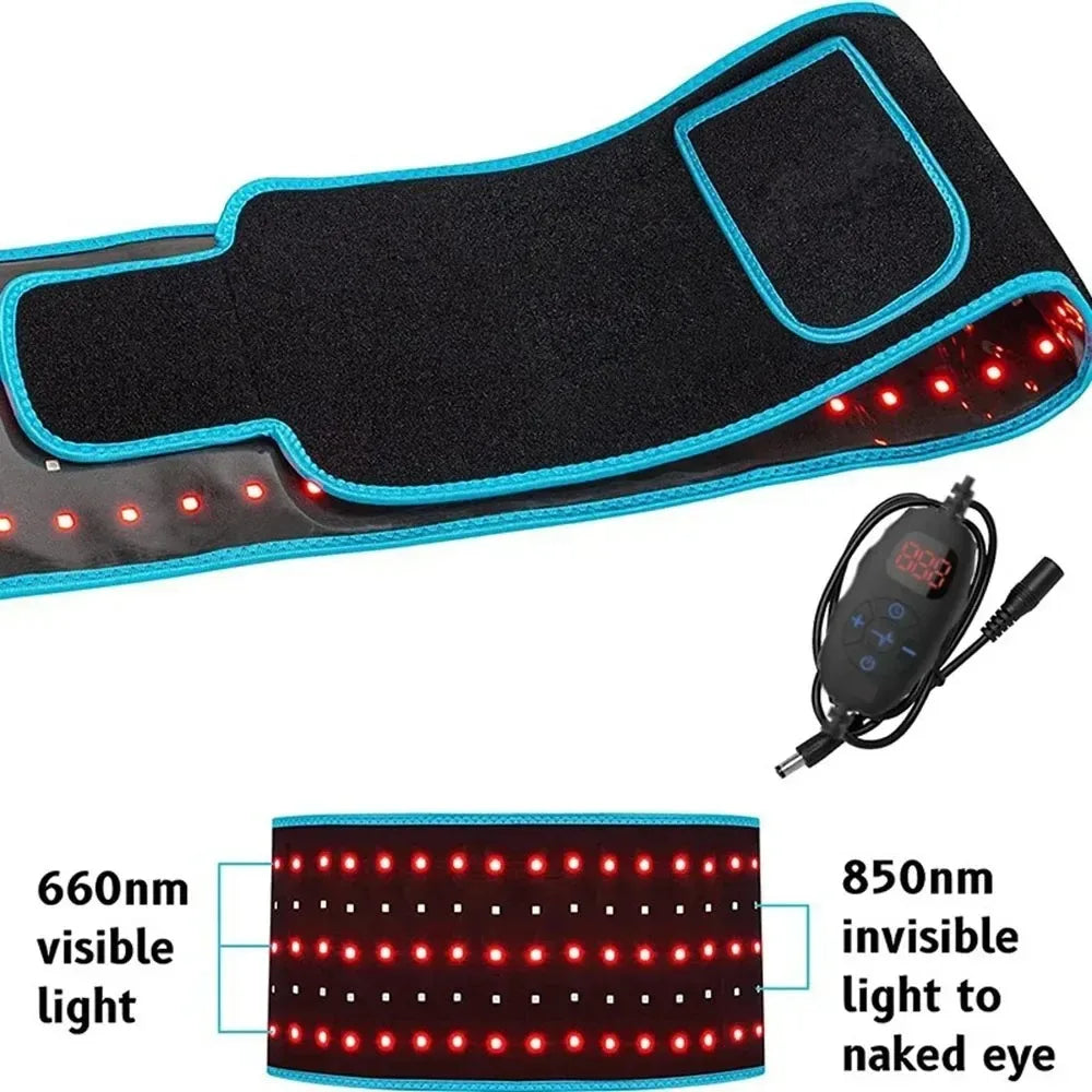 Red & Infrared LED Light Therapy Belt 660nm 850nm Waist Wrap LED Therapy Belt Qst