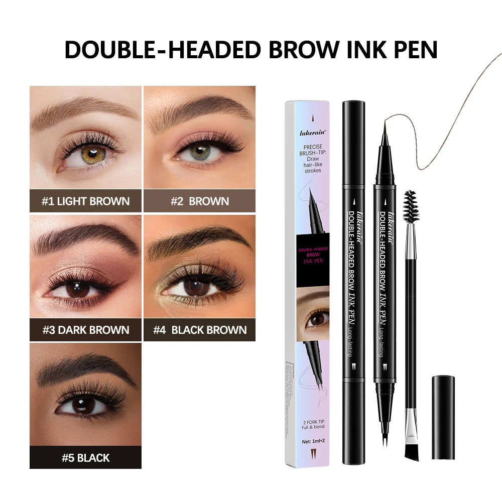 Double-Headed Liquid Eyebrow Pencil – Waterproof & Long-Lasting Liquid Eyebrow Pencil Qst