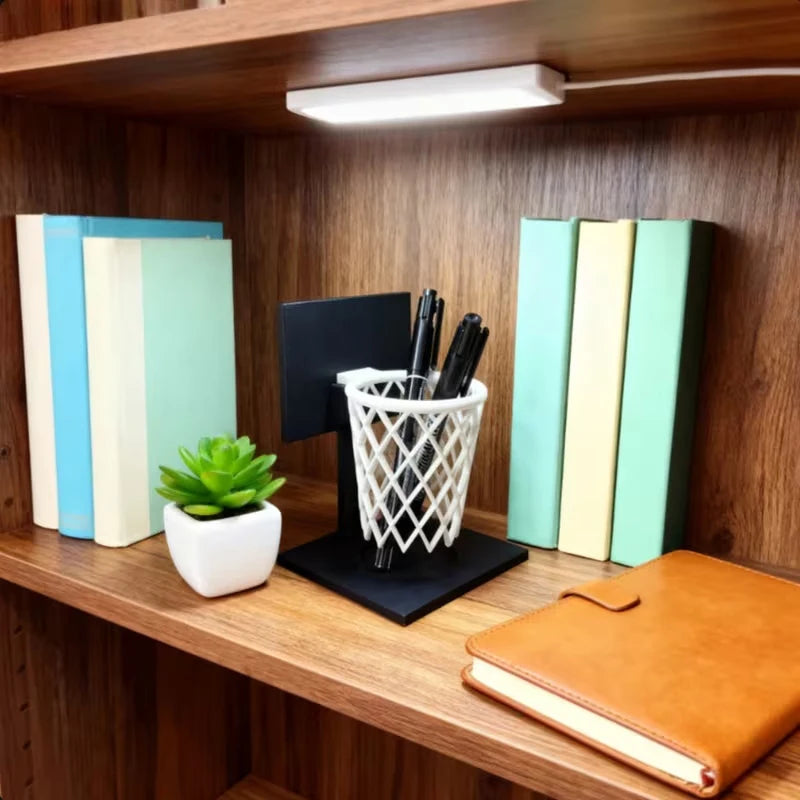 Basketball Hoop Pen Holder Desktop Organizer with Base Desktop Pen Holder Qst