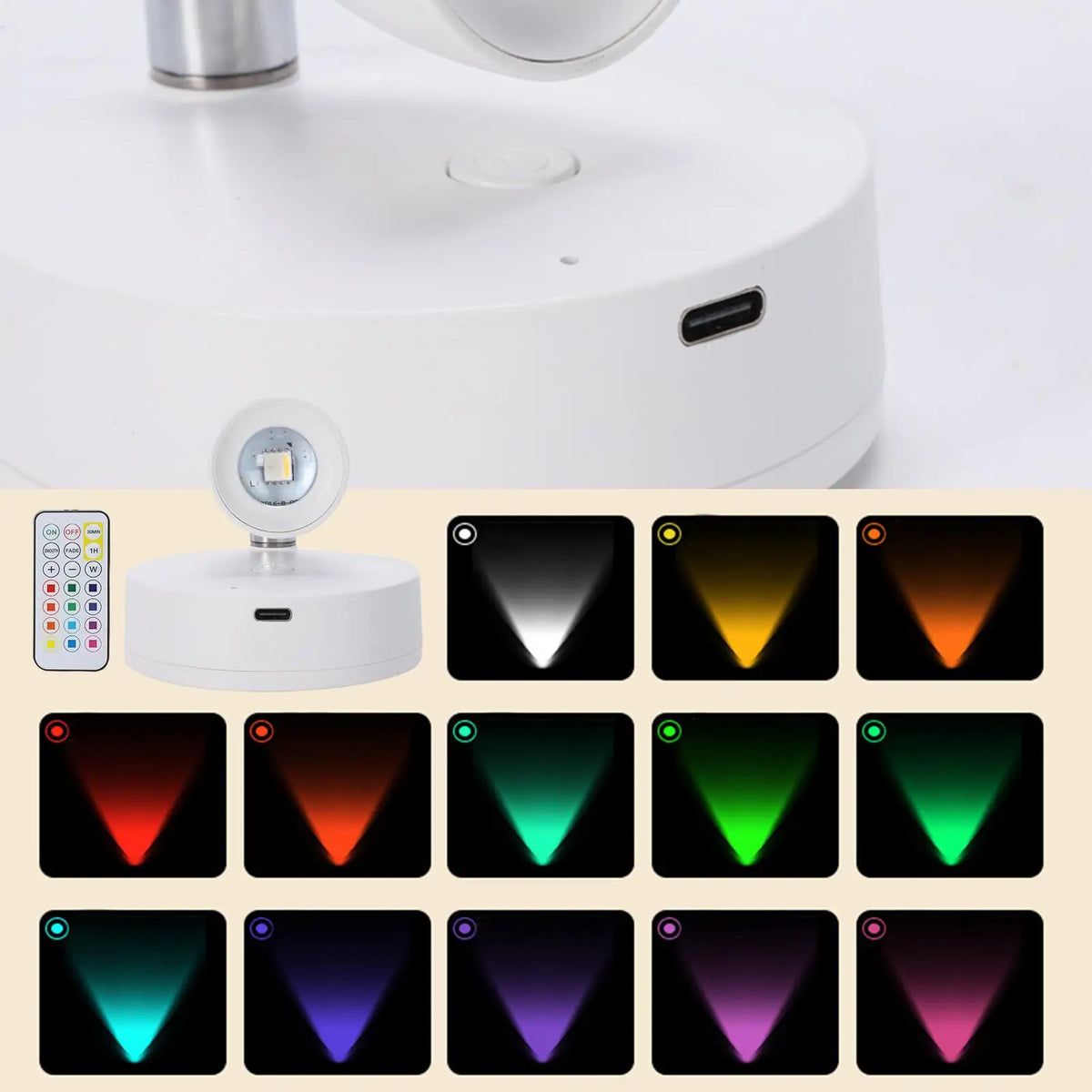 Rechargeable Wireless LED Plant Spotlight | Indoor Accent Light LED Accent Spotlight Qme