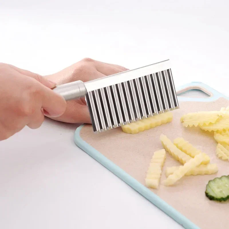 Stainless Steel Wave Potato Slicer & Veggie Cutter Vegetable Slicer Qme