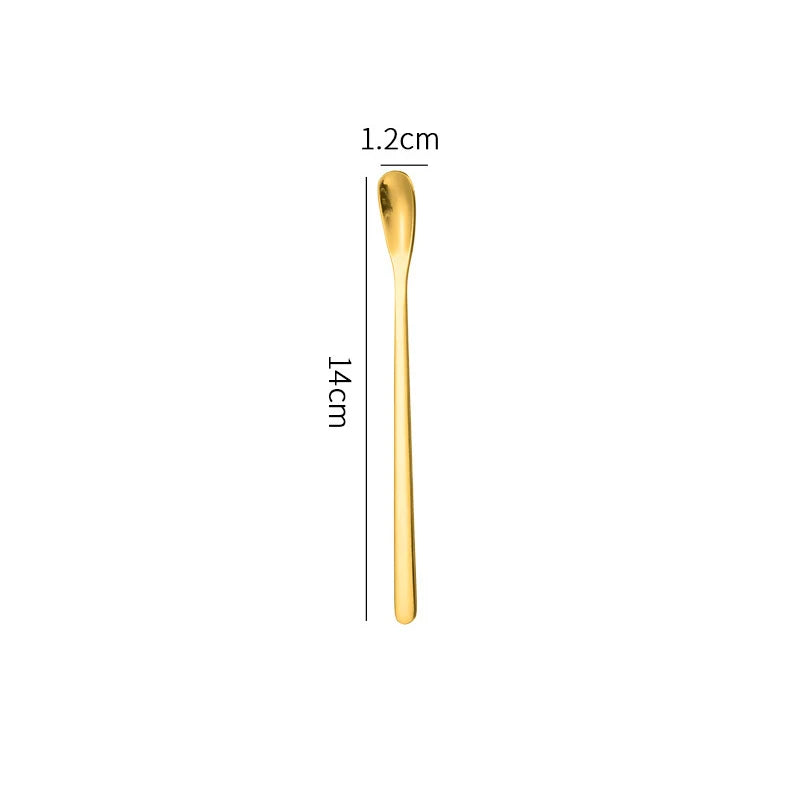 Long Handle Stainless Steel Stirring Spoon – Coffee & Tea Stirring Spoon Qst 1 Gold
