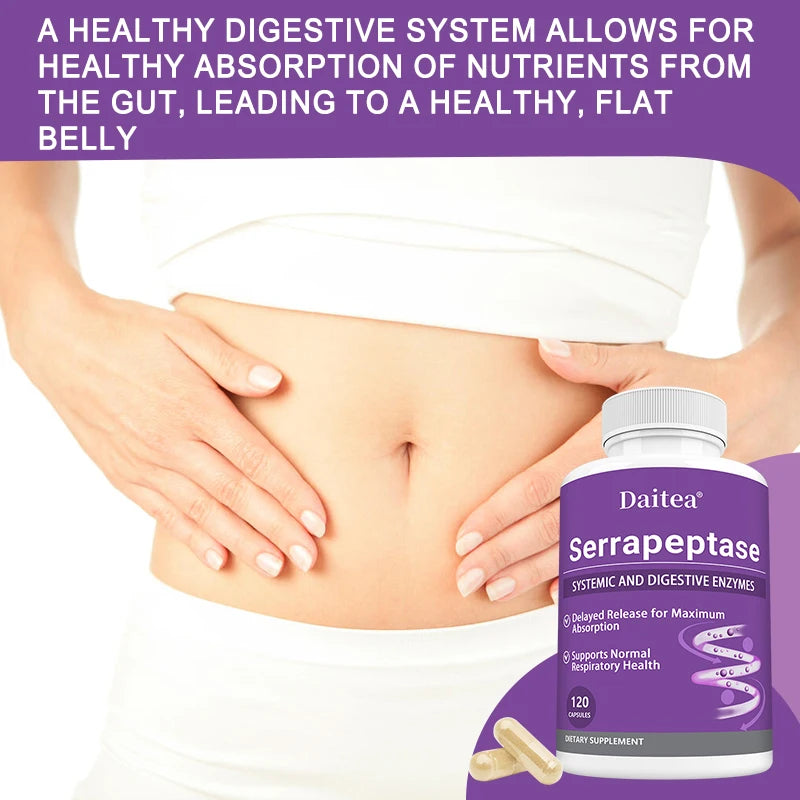 Serrapeptase Delayed Release Capsules | Proteolytic Enzyme Enzyme Supplement Qst