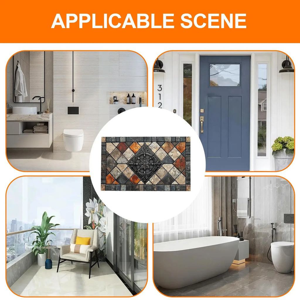 Retro Anti-Slip Kitchen Doormat 20x32 Inch | Soft Polyester Rug Kitchen Floor Mat Qme