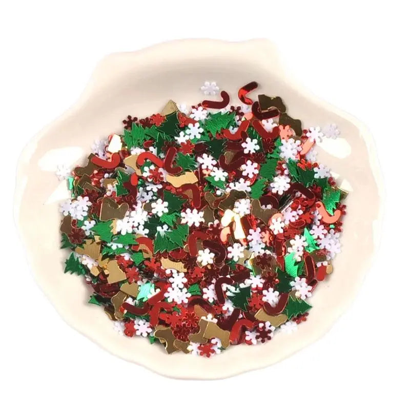 Mini Christmas Tree Snowflake Confetti PVC Sequins 20g Christmas Confetti Sequins Qme