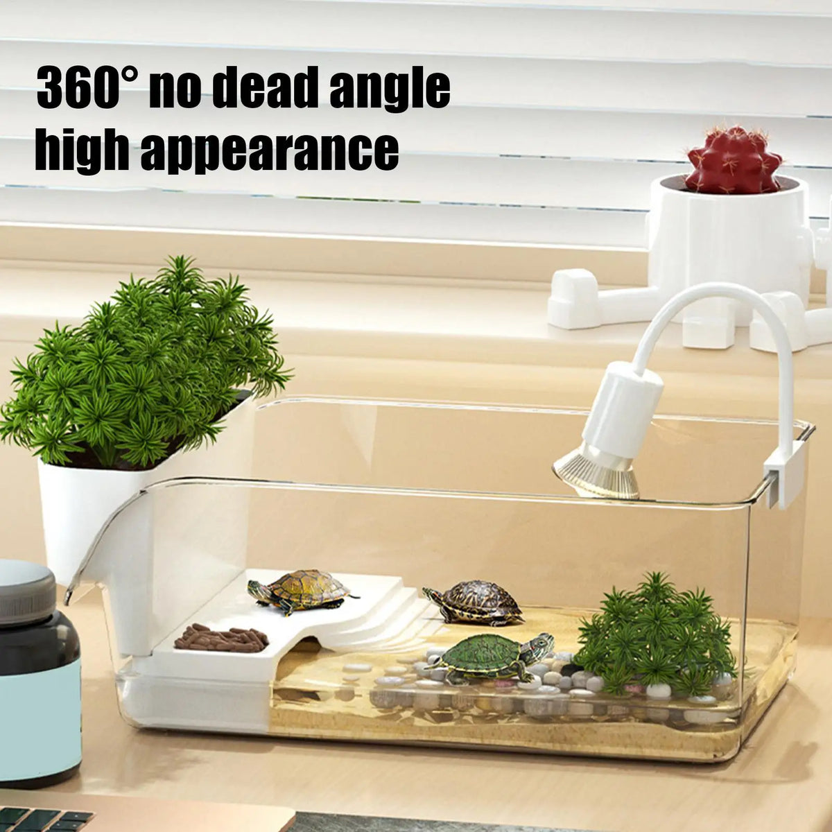 Small Transparent Turtle Tank Terrarium for Tortoise & Terrapin Reptile Terrarium Tank Qme