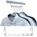 Space-Saving 6-Hook Metal Clothing Hanger Organizer 37cm Wardrobe Hanger Organizer Qme 1Pcs