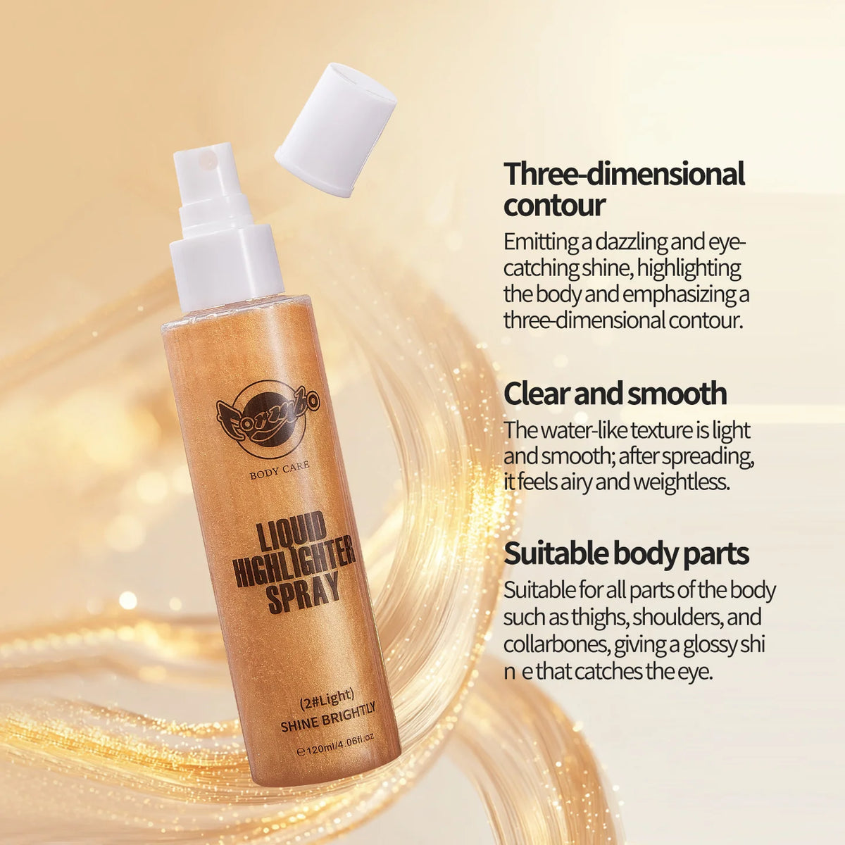 Liquid Glitter Highlighter Spray – Face & Body Glow Makeup Body Glitter Highlighter Qst