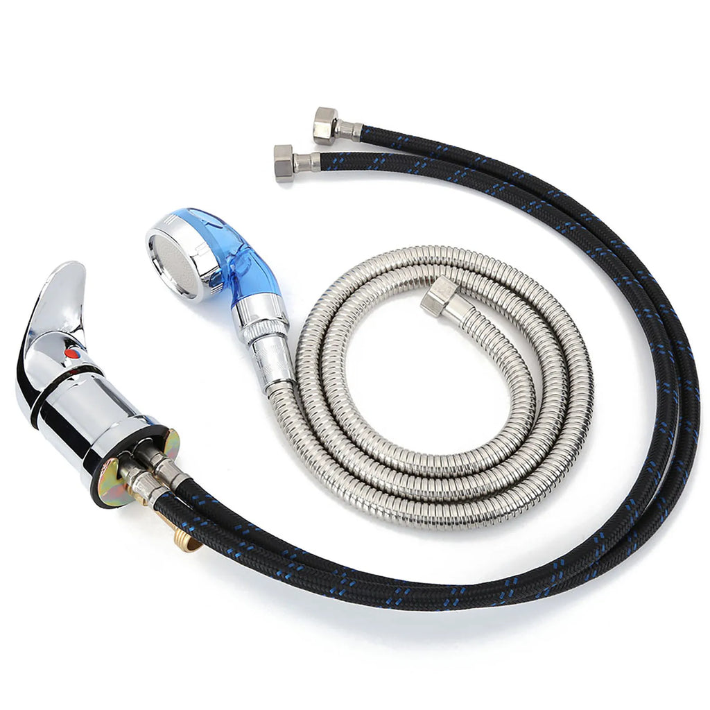 Hair Salon Shampoo Chair Faucet & Blue Shower Hose Set Salon Faucet Hose Set Qme