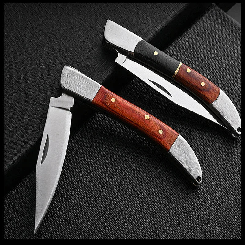 Swayboo Mini Folding Pocket Knife – Wood Handle Keychain EDC Folding Pocket Knife Qst