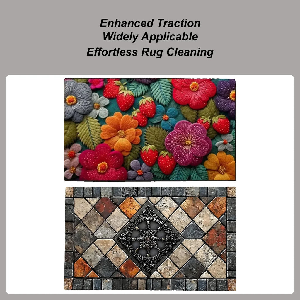 Retro Anti-Slip Kitchen Doormat 20x32 Inch | Soft Polyester Rug Kitchen Floor Mat Qme