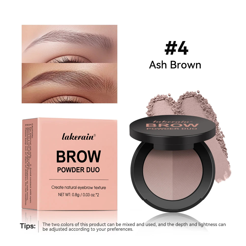 6-Color Duo Eyebrow Powder – Natural Brow & Contour Shade Eyebrow Powder Qst 04