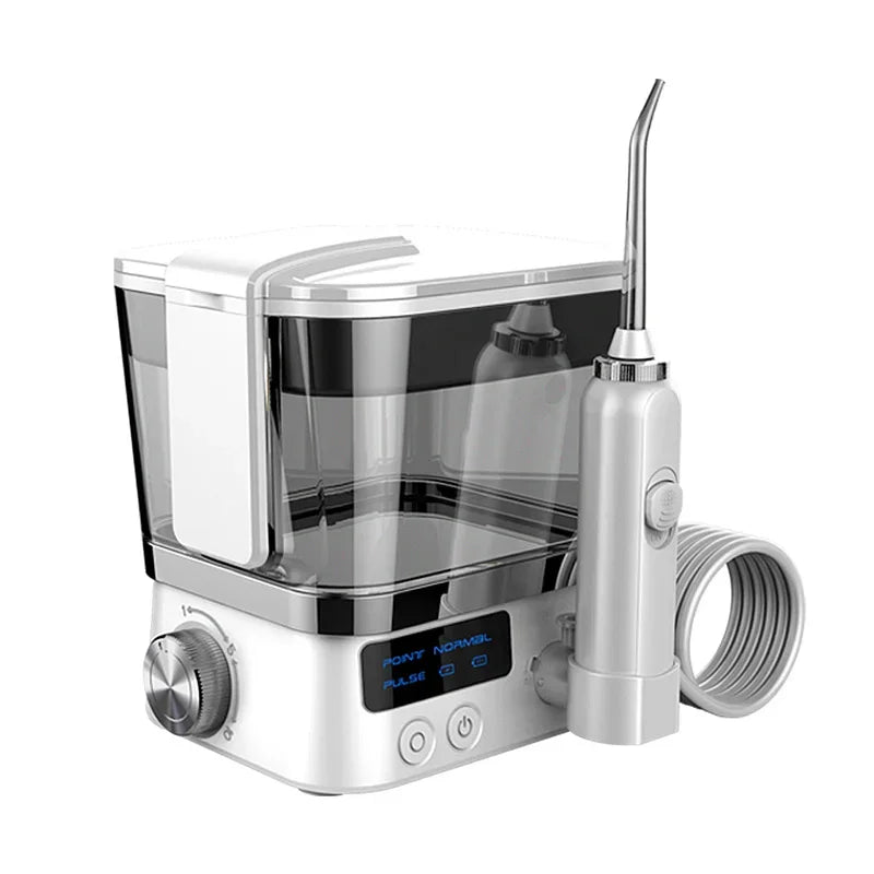 Portable Water Flosser Oral Irrigator – 10 Modes, 600ml Water Flosser Qst Hydro Silver Grey China Mainland