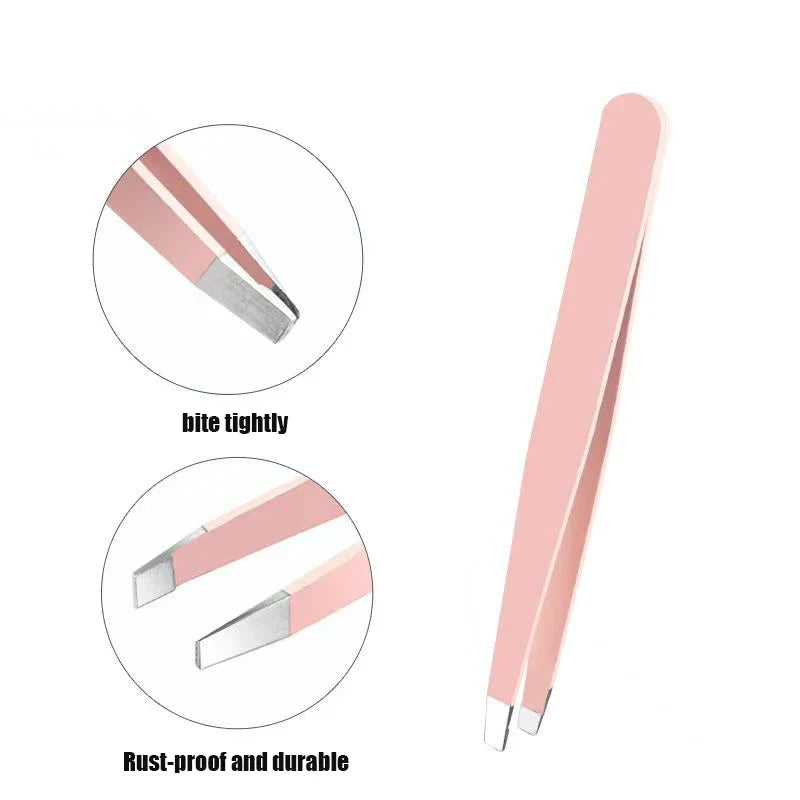 Rose Gold Stainless Steel Eyebrow Tweezers – 6 Colors Eyebrow Tweezers Qme