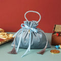 Small Gold Velvet Drawstring Pouches – Wedding & Party Gift Bags Velvet Gift Pouches Qme 3PCS blue