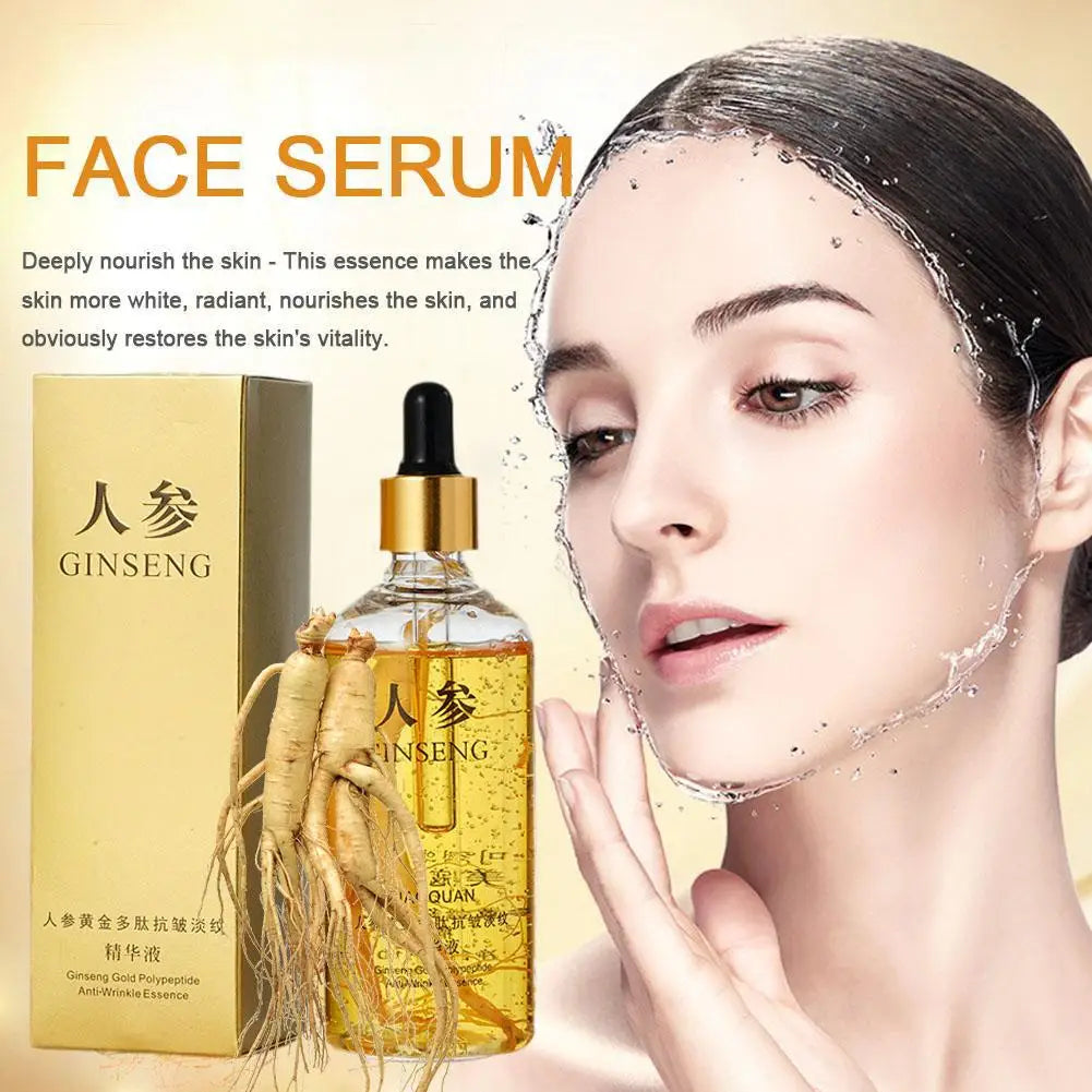 Gold Ginseng Polypeptide Face Essence 100ml – Brightening Serum Face Essence Serum Qme