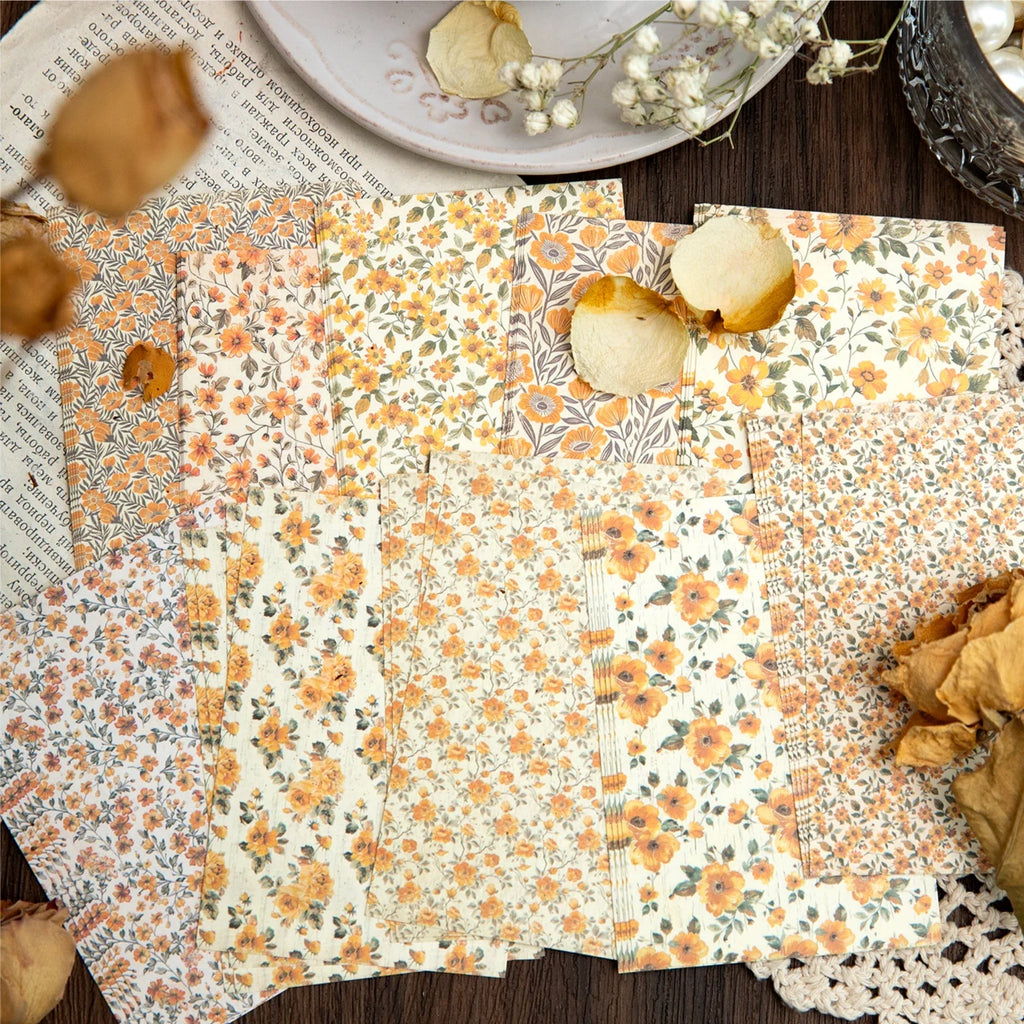 Vintage Gauze Scrapbook Paper Combo – 40 Pc DIY Craft Kit Scrapbook Paper Kit Qme