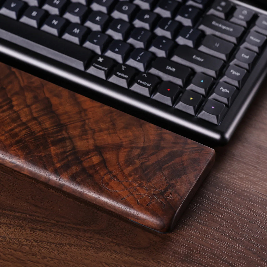 Chosfox 75% Layout Black Walnut Wood Keyboard Wrist Rest Pad Keyboard Wrist Rest Qme