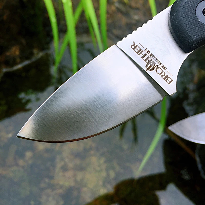Z.QIAN F015 D2 Steel Fixed Blade Bushcraft Knife – Full Tang Fixed Blade Knife Qst