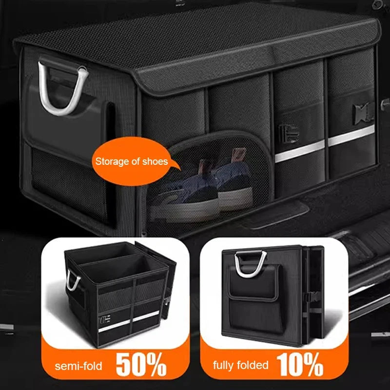 SEAMETAL Foldable Car Trunk Organizer – Waterproof Oxford Box Car Trunk Organizer Qme