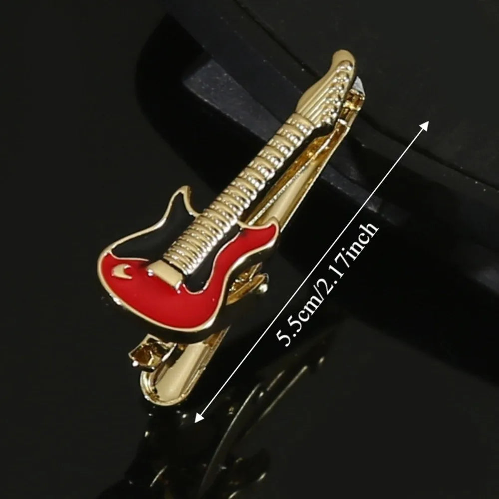 Guitar Tie Clip – Punk Music Metal Tie Bar for Men Tie Clip Qme