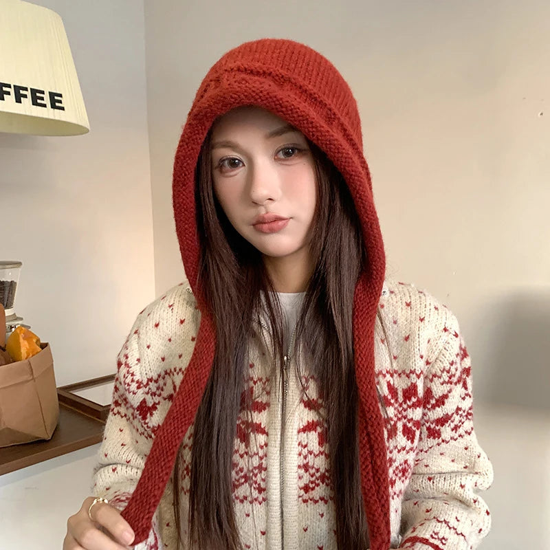 Women's Winter Knit Hat Scarf & Gloves Set | Fleece Lined Winter Accessories Set Qst Red
